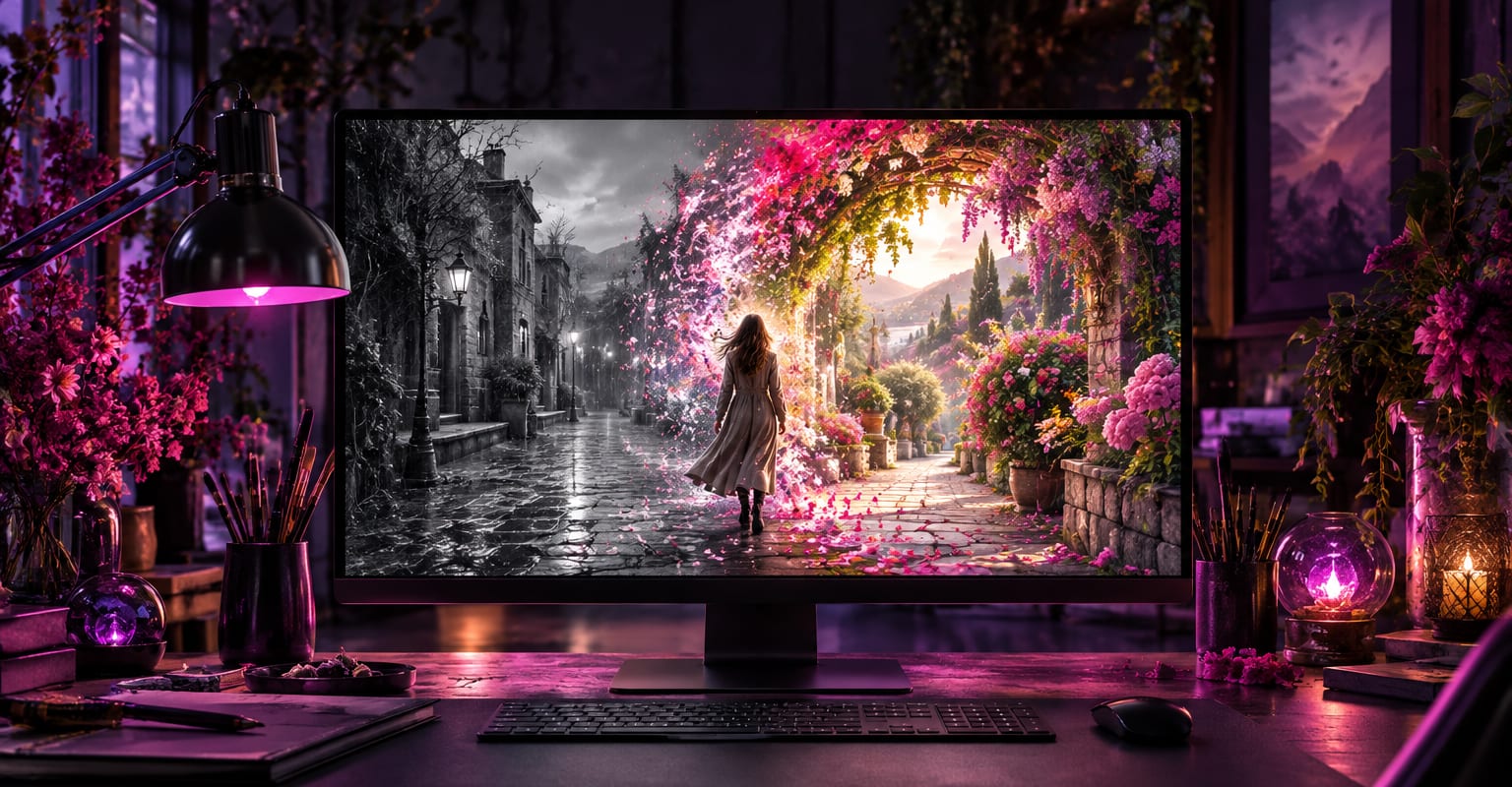 A photo edited by prompt with a new background